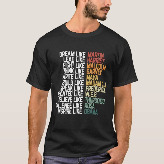 Die beststen afroamerikanischen Führer der schwarz T-Shirt (Vorderseite)