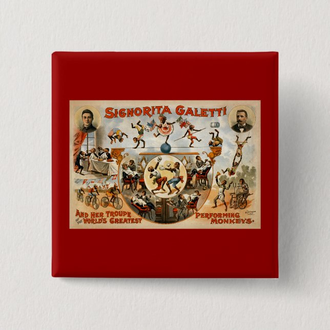 Die beststen darstellenden Affen 1892 der Welt Button (Vorderseite)