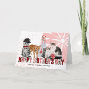 Die Beziehung hinzufügen oder Muttertagskatzen in  Dankeskarte