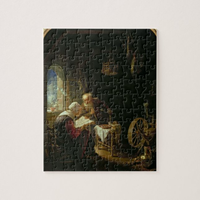 Die Bibel-Lektion oder Anne und Tobias (Öl auf Puzzle (Vertikal)
