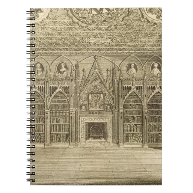 Die Bibliothek, graviert von Godfrey, von Notizblock (Vorderseite)