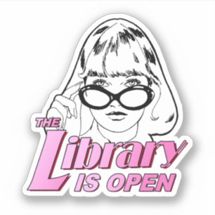 Die Bibliothek ist geöffnet Aufkleber