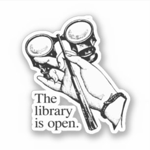 Die Bibliothek ist geöffnet Aufkleber