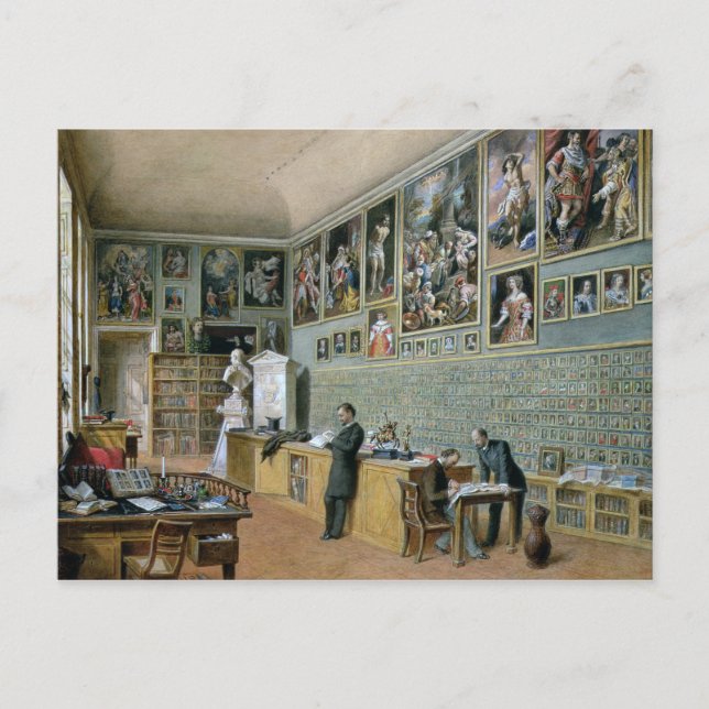 Die Bibliothek Postkarte (Vorderseite)