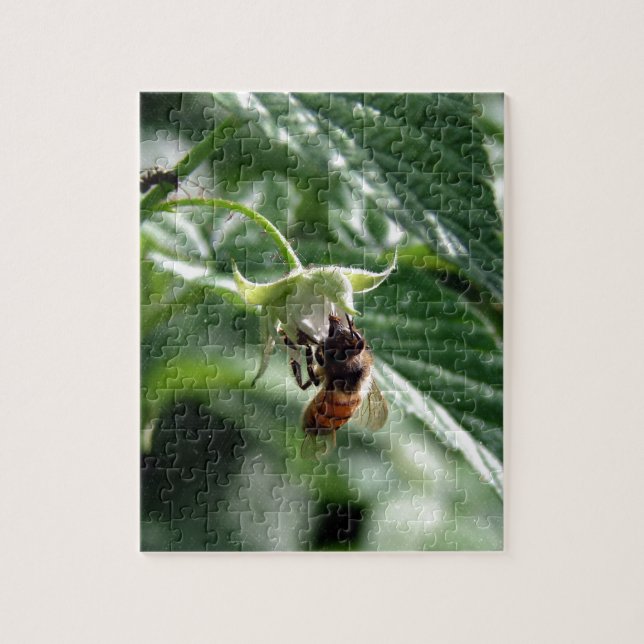Die Biene auf der Himbeere Bush Puzzle (Vertikal)