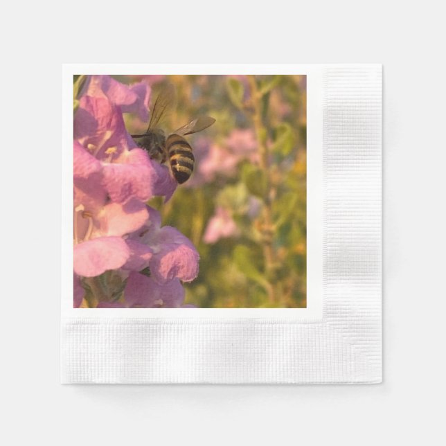 Die Biene 🐝 und die Blume 🌺  Serviette (Vorderseite)