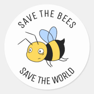 Die Bienen, die getirte Arbeiterbiene gerettet hab Runder Aufkleber