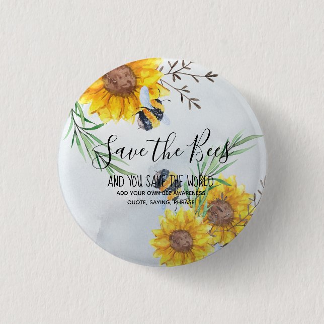 Die Bienen gerettet und die Welt Personalisiert Ge Button (Vorderseite)