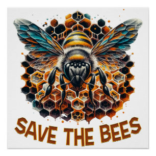 Die Bienen gerettet - unsere Bestäuber schützen Poster