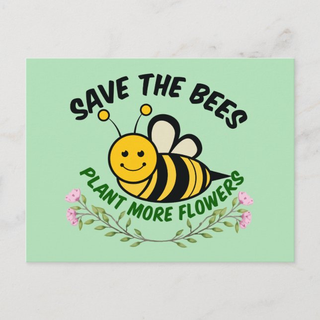 Die Bienen-Pflanze mehr Blume gerettet Postkarte (Vorderseite)