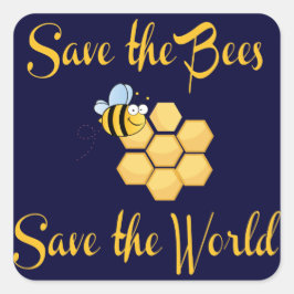 Die Bienen Rettete die Welt Quadratischer Aufkleber