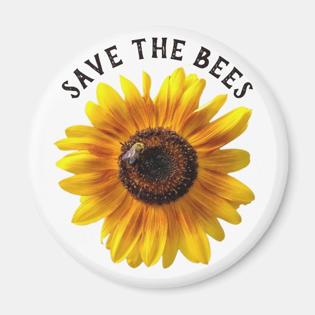 Die Bienen-Sonnenblume gerettet Magnet (Vorne)