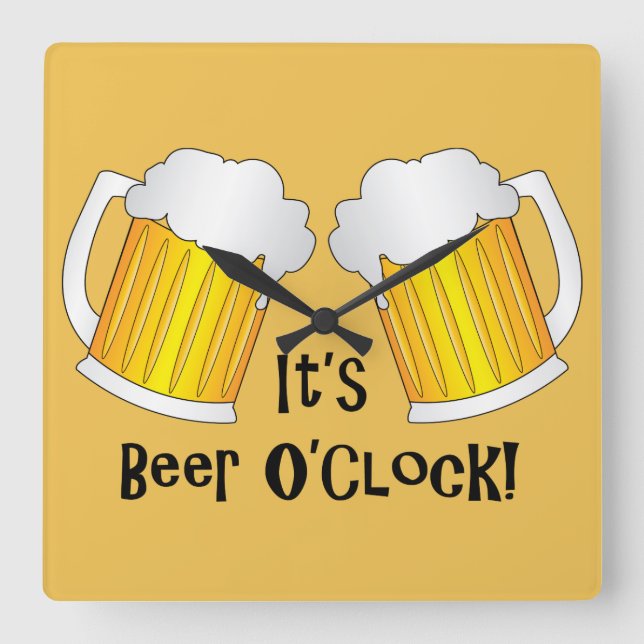 Die Bier-O'Clock-Zeit Funny Wall Uhr (Vorderseite)
