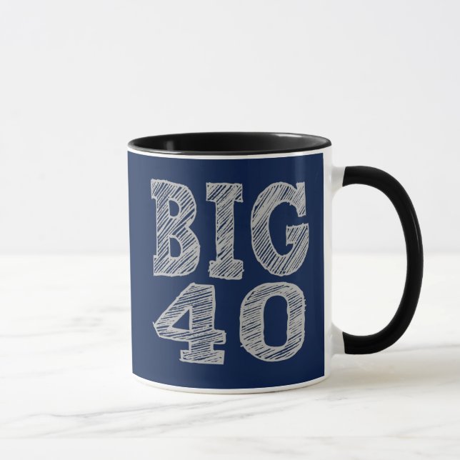 Die BIG 40 zum vierzigsten Geburtstag Tasse (Rechts)