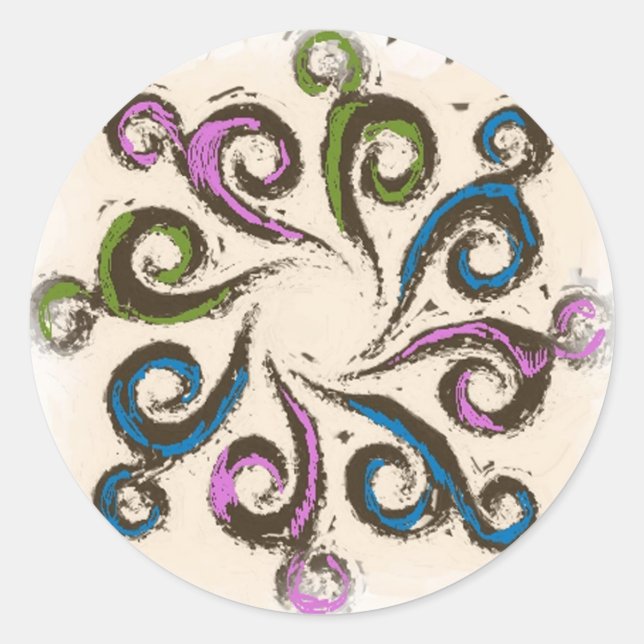 Die Big Curl-Aufkleber Runder Aufkleber (Vorderseite)