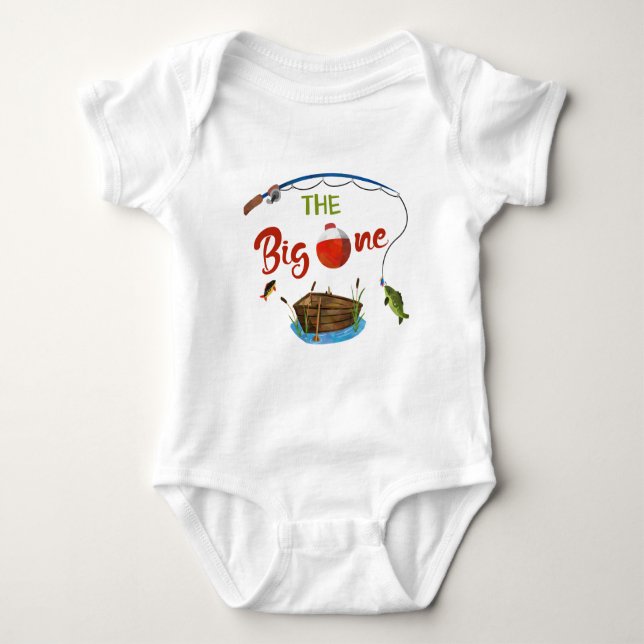 Die Big One Baby Bodysuite Kleiner Fischer Strampler (Vorderseite)