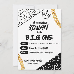 Die Big One Birthday 90er Hip Hop Einladung