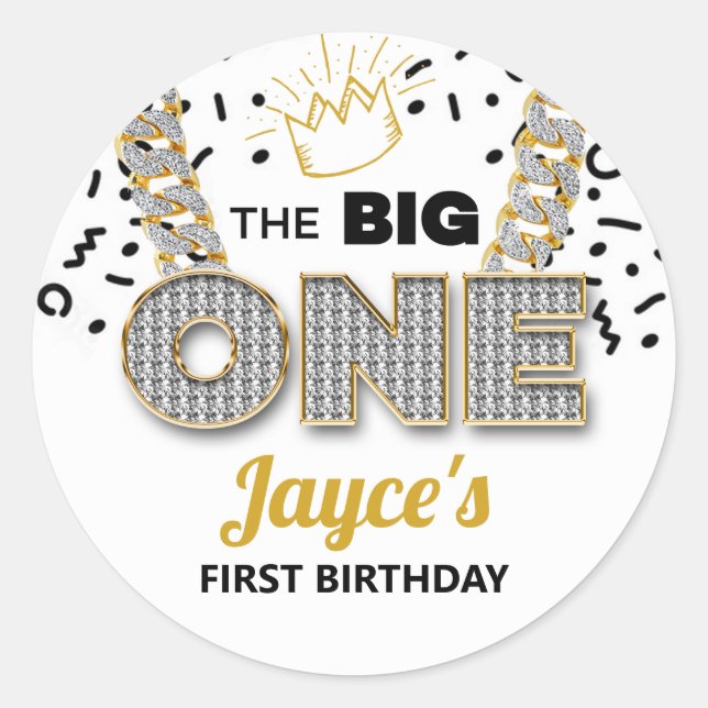 Die BIG One Birthday Party Sticker (Vorderseite)