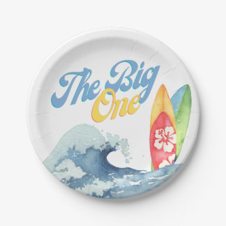 Die Big One Surf erste Geburtstagsfeier Pappteller