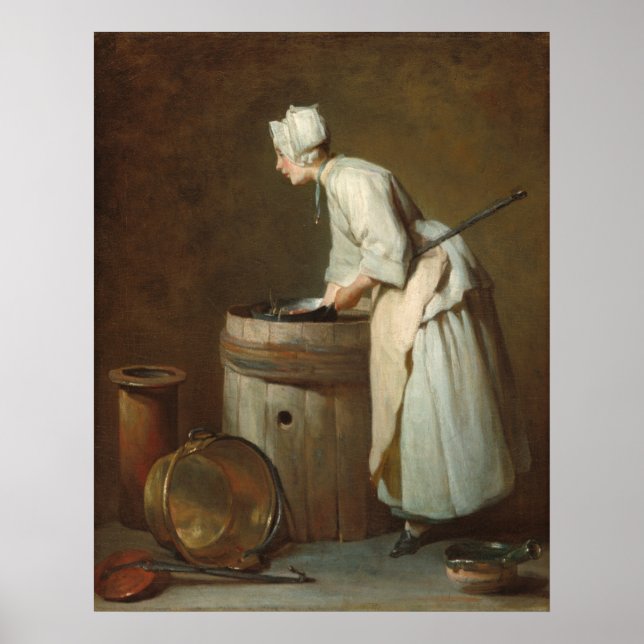 Die Bildhauerin Maid - Jean-Siméon Chardin Fine Ar Poster (Vorne)