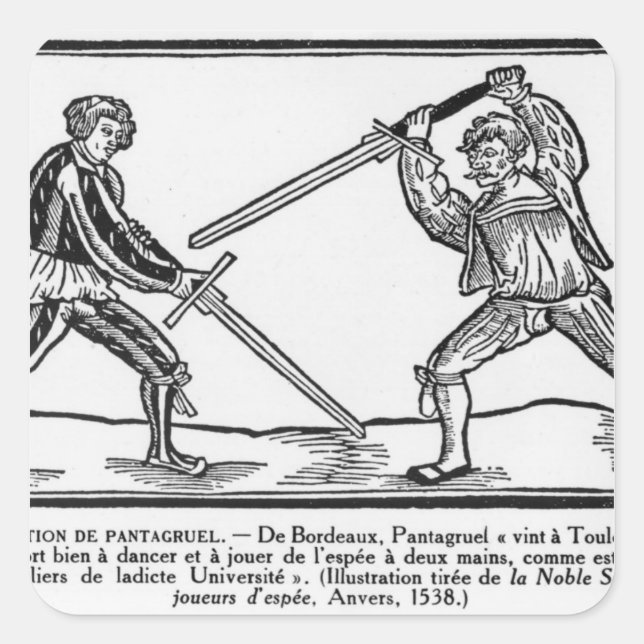 Die Bildung Pantagruel, Illustration Quadratischer Aufkleber (Vorderseite)