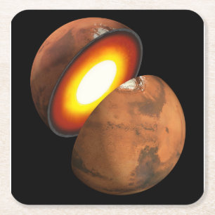 Die Bildung von Rocky Bodies im Sonnensystem. Rechteckiger Pappuntersetzer