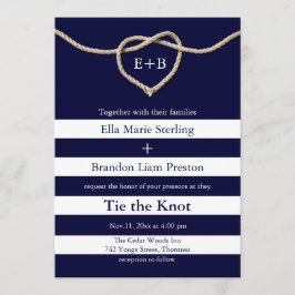 Die Bindung der Hochzeitseinladung der Knot-Navy Einladung