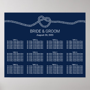 Die Bindung der knot Navy Blue Wedding Chart Poster
