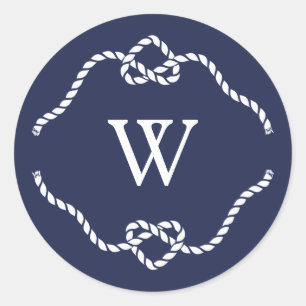 Die Bindung der Knotkalligraphie-Monogramm Runder Aufkleber