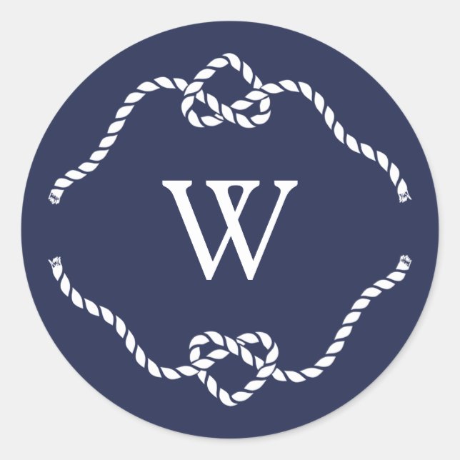 Die Bindung der Knotkalligraphie-Monogramm Runder Aufkleber (Vorderseite)