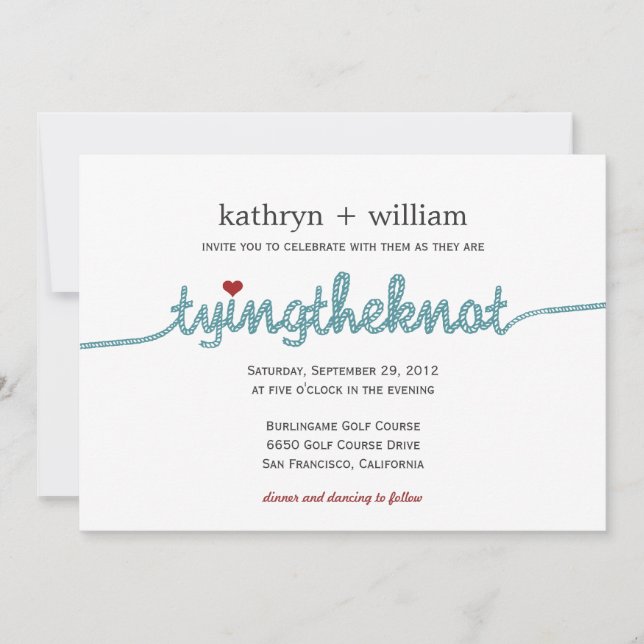 Die Bindung der modernen Hochzeitseinladung Einladung (Vorderseite)