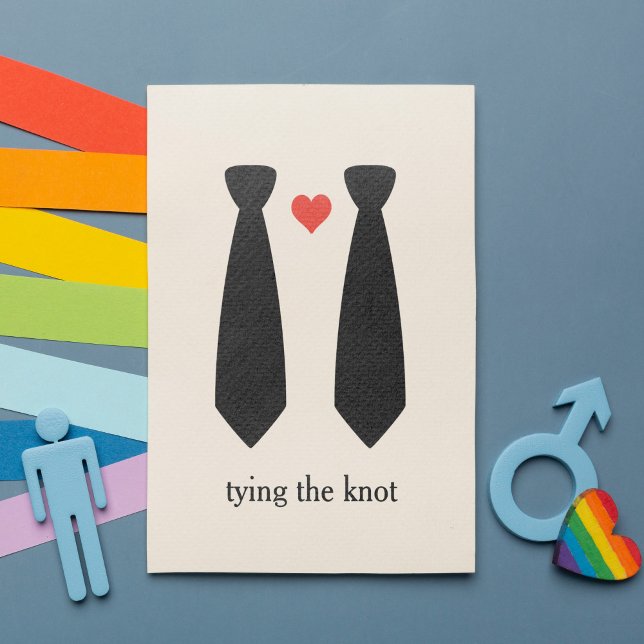 Die Bindung der nicht-schwulen Hochzeitseinladung Einladung (Presenting this beautiful Tying the Knot Gay Wedding Invitation for your special day.)