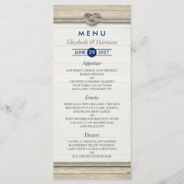Die Bindung des bekannten rustikalen Beach-Hochzei Menükarte