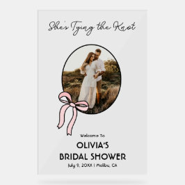 Die Bindung des Knot-Brautparty Begrüßungszeichen  Acrylschild