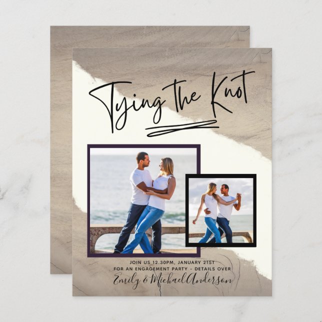 Die Bindung des Knotens - Einladung der Fotos (Vorne/Hinten)