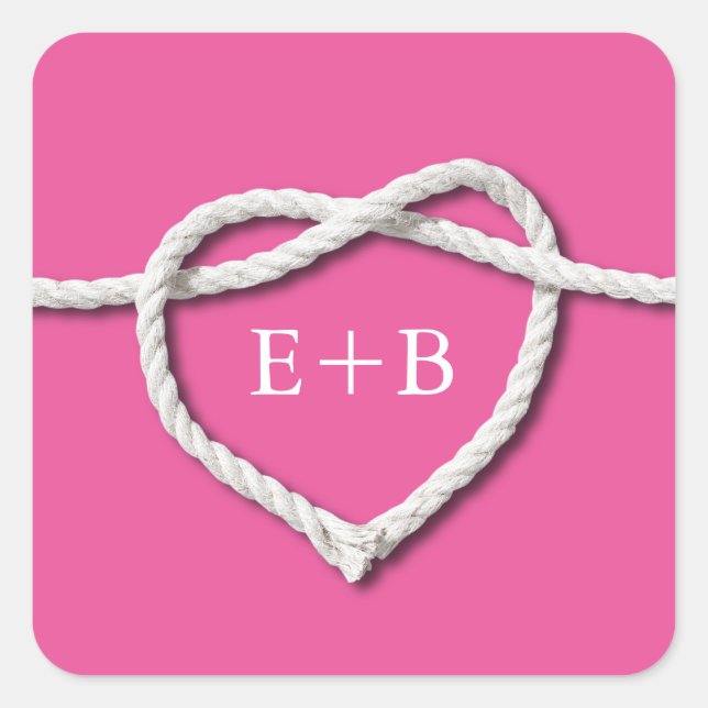 Die Bindung des Knotens Fuchsia-Sticker Quadratischer Aufkleber (Vorderseite)