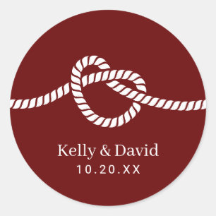 Die Bindung des Roten Hochzeitsstils des Knochenkn Runder Aufkleber