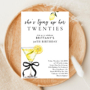 Die Bindung meiner 20er Lemon Drop Martini 30. Geb Einladung