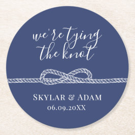 Die Bindung von Nautikblau Runder Pappuntersetzer