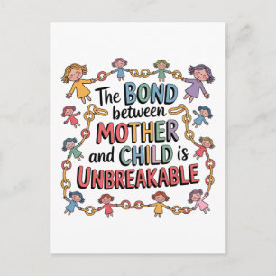 Die Bindung zwischen Mutter und Kind ist unzerbrec Postkarte