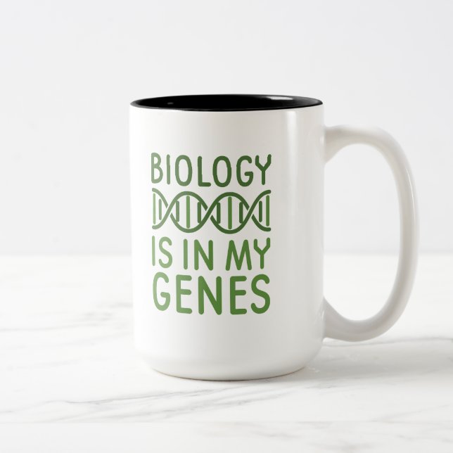 Die Biologie ist in meinen Genen Zweifarbige Tasse (Rechts)