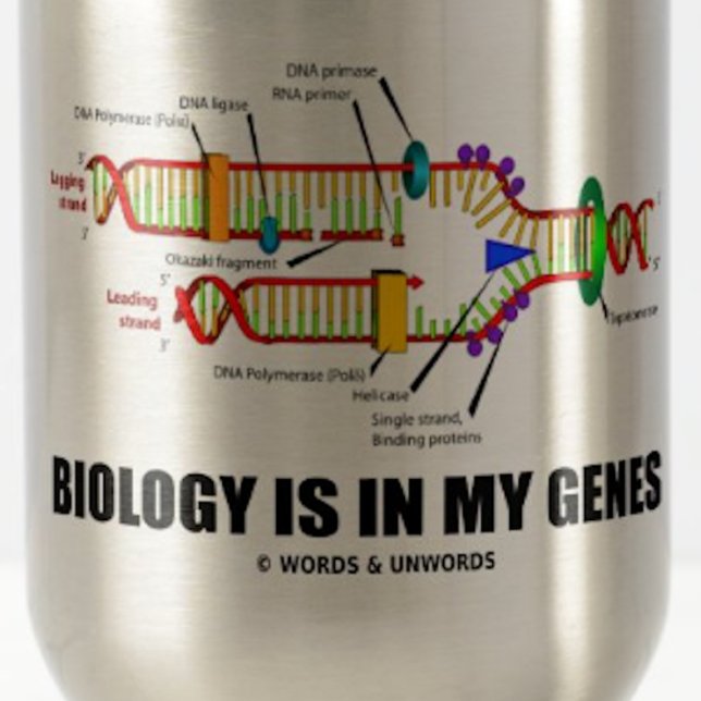 Die Biologie steckt in meinen Genen (DNA-Replikati Reisebecher (Biologists, biology teachers, and geneticists will enjoy this "Biology Is In My Genes" mug)