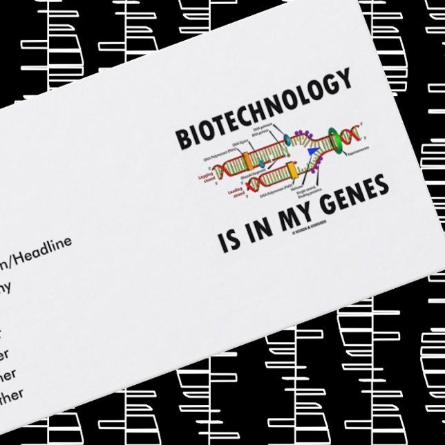 Die Biotechnologie steckt in meinen Genen (DNA-Rep Visitenkarte (Classic molecular biology business card for any biotechnologist or geneticist)