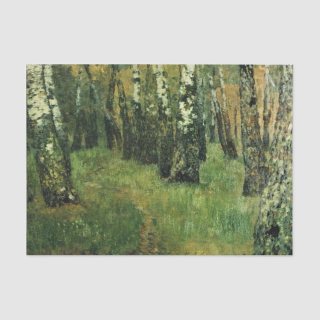 Die Birch Grove von Isaac Levitan Tissue Seidenpapier (Vorderseite)