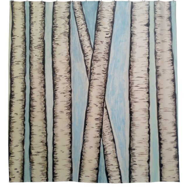 Die Birken Duschvorhang (Vorderseite)