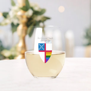 Die Bischofskirche heißt Sie herzlich willkommen Weinglas Ohne Stiel