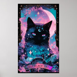 Die Black Cat Tarot Card Hexenmeisterin Poster