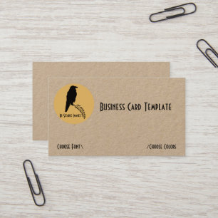 Die Black Raven Bird Business Card Visitenkarte