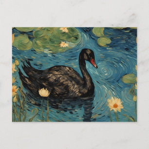 Die Black Swan Imitate Van Gogh Postkarte