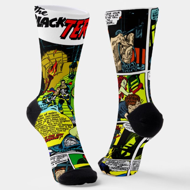 Die Black Terror Comic Strip Socken (Gewinkelt)